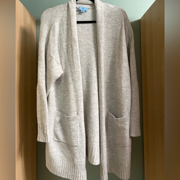 CeCe Sweaters - CeCe Cozy Open-Front Women’s Cardigan Sweater - Light Grey